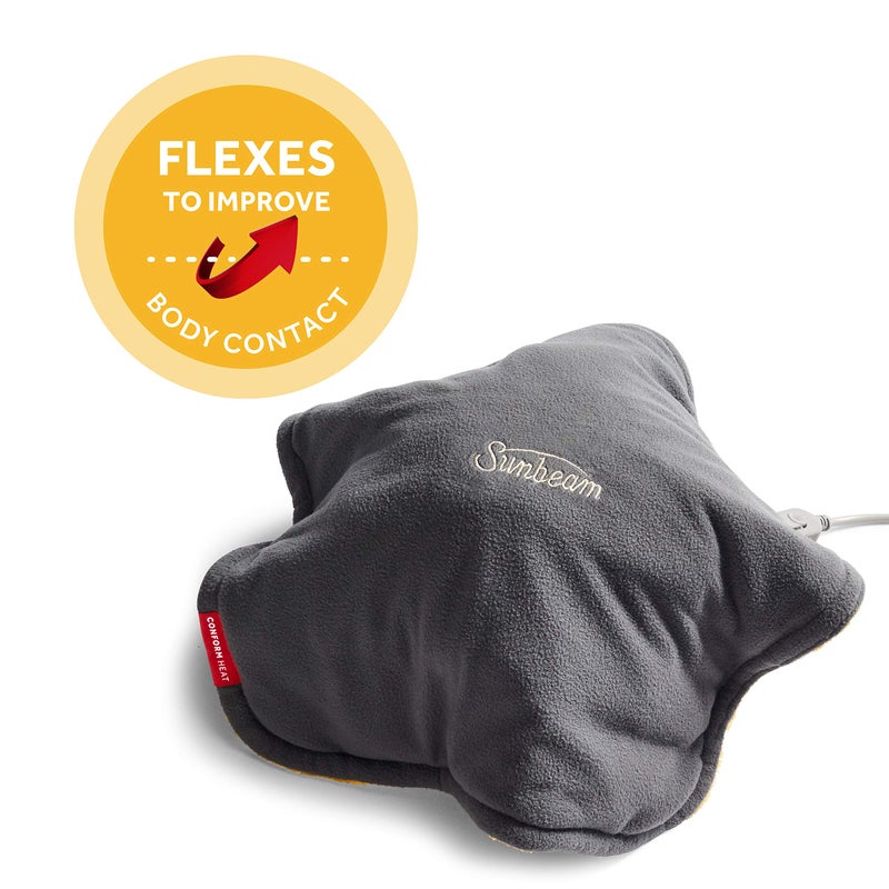 Sunbeam ConformHeat Heating Pad, 14" x 14", Lightly Weighted, Flexible Design, XpressHeat Technology, Machine-Washable, Pain Relief for Back, Shoulder, Neck, Grey - Image 2